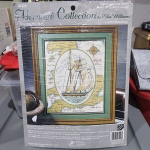 Heritage Collection Elsa Williams "Mapping the Seas" Needlepoint Cross Stitch 👀